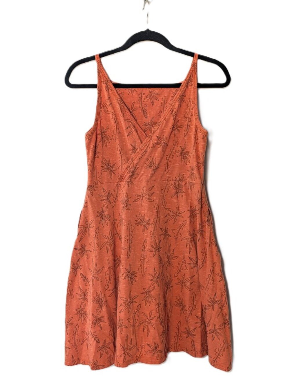 Toad&Co Samba Corfu Dress Rust Terracotta Floral Pocket Womens Large L - Picture 2 of 9